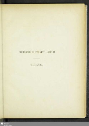 Fabbricatori Di Strumenti Armonici. Elenco