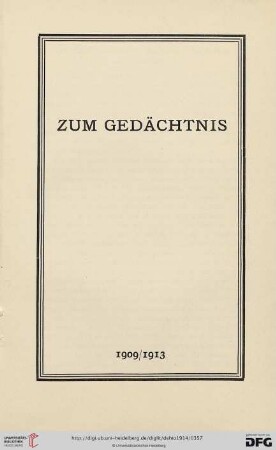 Zum Gedächtnis