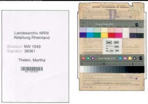 Entnazifizierung Martha Thelen , geb. 05.06.1902 (Kauffrau)