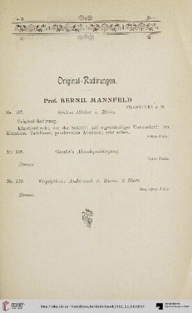 Original-Radirungen (Nr. 137-139)