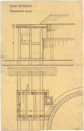 Billing, Hermann; Ettlingen, Rastatter Str. 165; Hausanbau Dr. Kassnitz - Dachaufbau (Ansicht; Detail)