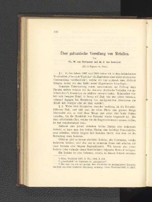 Über galvanische Veredlung von Metallen.