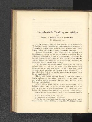 Über galvanische Veredlung von Metallen.