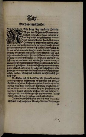 Tax Der Inventirschreiber : [Decretum Sambstag den 1. Septembris, Anno 1649.]