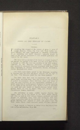 Chapter I. Notes on the history of cacao.
