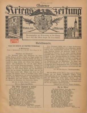 1916: Gubener Kriegszeitung