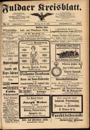 Zweite Ausgabe vom Freitag, den 24. Juli 1903.