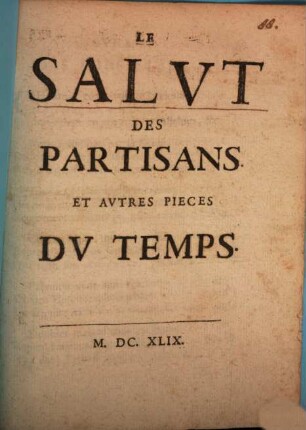 Le salut des partisans