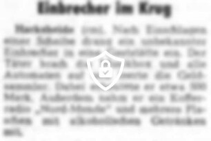 Einbrecher im Krug