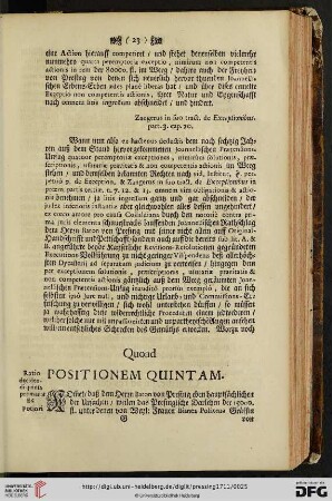 Quoad positionem quintam