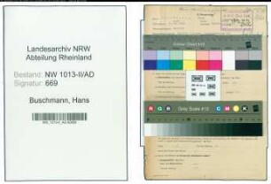 Entnazifizierung Hans Buschmann , geb. 05.05.1919 (Sparkassenbeamter)