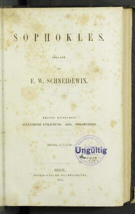 1: Allgemeine Einleitung. Aiax. Philoktetes