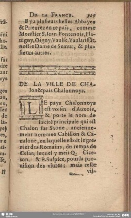 De La Ville De Chalon & pais Chalonnoys