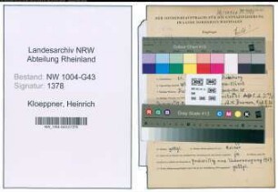 Entnazifizierung Heinrich Kloeppner , geb. 21.07.1914 (Polizeibeamter)