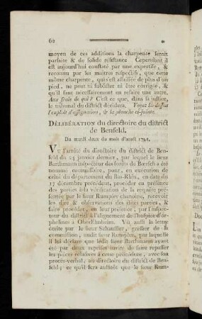 62-64 Délibération du directoire du district de Benfeld