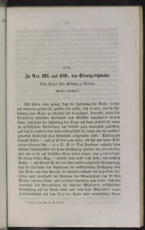 LVI. Zu Art. 291. und 289 3. des Strafgesetzbuchs