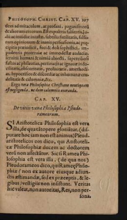 Cap. XV. De vitiis vanae Philosophiae Pseudorameorum.