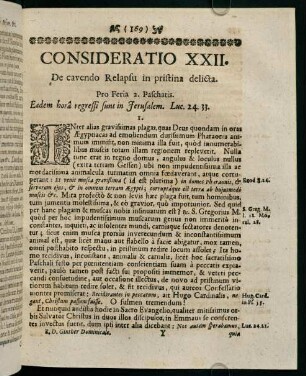169-176, CONSIDERATIO XXII. De cavendo Relapsu in prinstina delicta.