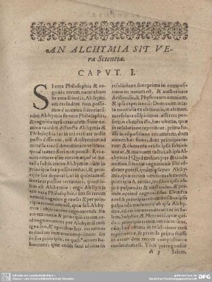 An Alchymia sit Vera Scientia.