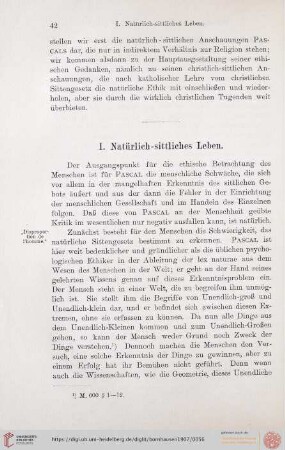 I. Natürlich - sittliches Leben