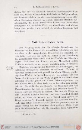I. Natürlich - sittliches Leben