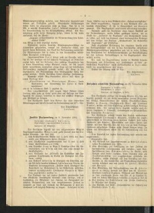 Dreizehnte ordentliche Versammlung am 22. November 1884