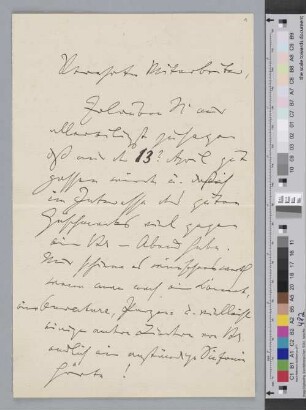 Brief an Rudolf von Beckerath