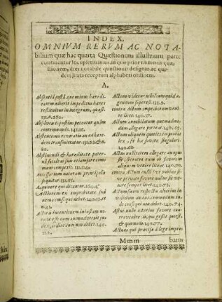 Index. Omnium Rerum Ac Notabilium [...]