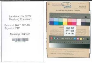 Entnazifizierung Heinrich Messing , geb. 05.12.1915 (Buerogehilfe)