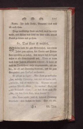 65. Das Korn ist wohlseil.