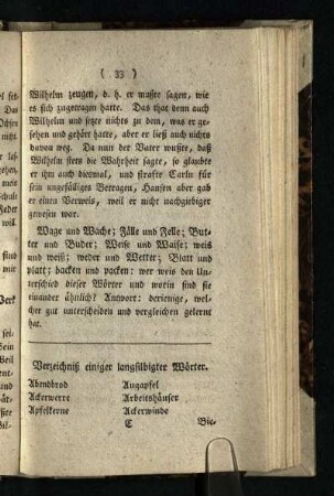Verzeichniß einiger langsilbigter Woerter