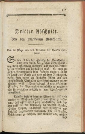 Dritter Abschnitt. Von den allgemeinen Krankheiten