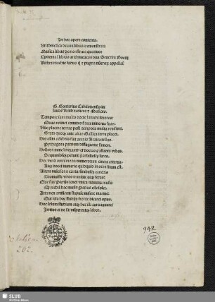 In laudem Arithmetices et Musices [Gedicht von Guillelmus Gonterius]