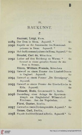 IV: Baukunst (Nr. 2089-2124)