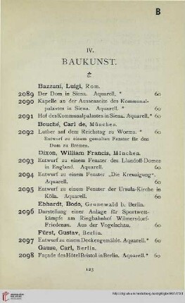 IV: Baukunst (Nr. 2089-2124)