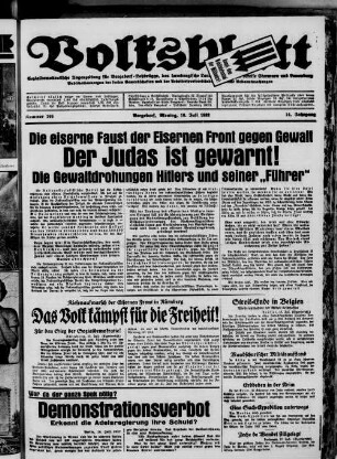 Bergedorf-Sander Volksblatt : amtliches Organ : sozialdemokratische Zeitung für das hamburgische Landgebiet und die Kreise Lauenburg und Stormarn
