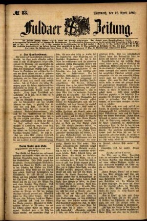 Ausgabe vom Mittwoch, den 12. April 1882.