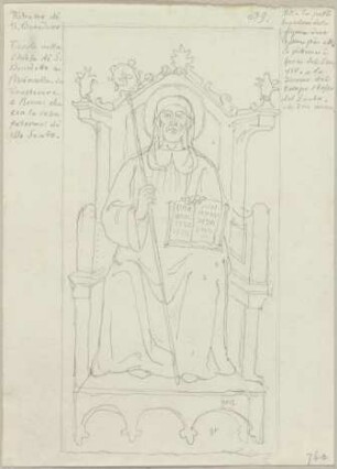 Benedikt von Nursia auf dem Lehrstuhl in San Benedetto in Piscinula in Trastevere zu Rom