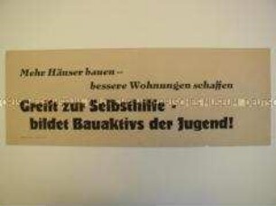 Maueranschlag mit dem Aufruf, Bauaktive zu gründen
