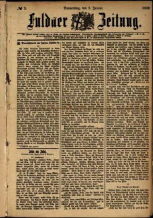 Ausgabe vom Donnerstag, den 03. Januar 1889.
