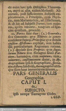 Pars Generalis Geographiae
