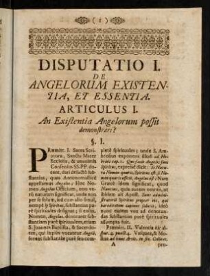 1-54, Disputatio I.