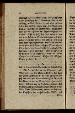 § 6. Ueber die Erkenntniß dieser Wahrheit bey den ältesten Völkern.