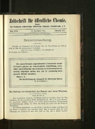 Ein Beitrag zur Geschichte der Bienen und ihres Wachses.