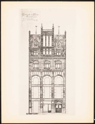 Wohn- und Geschäftshaus: Ansicht (aus: Drucke von Seminararbeiten der Königlich Technischen Hochschule Berlin, Bd. II)