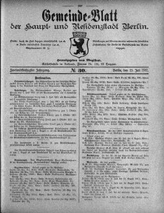 1911,30: No. 30, 23. Juli 1911