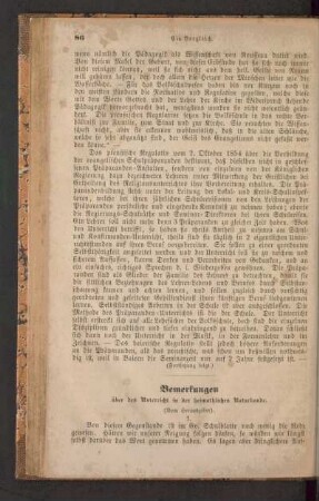 Bemerkungen über den Unterricht in der heimathlichen Naturkunde