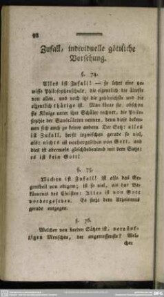 Zufall, individuelle göttliche Vorsehung
