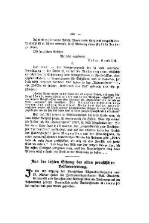Aus der letzten Sitzung der alten preußischen Volksvertretung