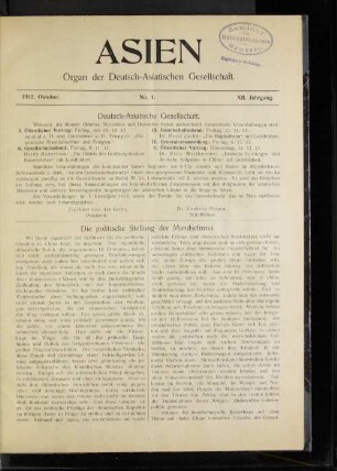 Deutsch-Asiatische Gesellschaft.